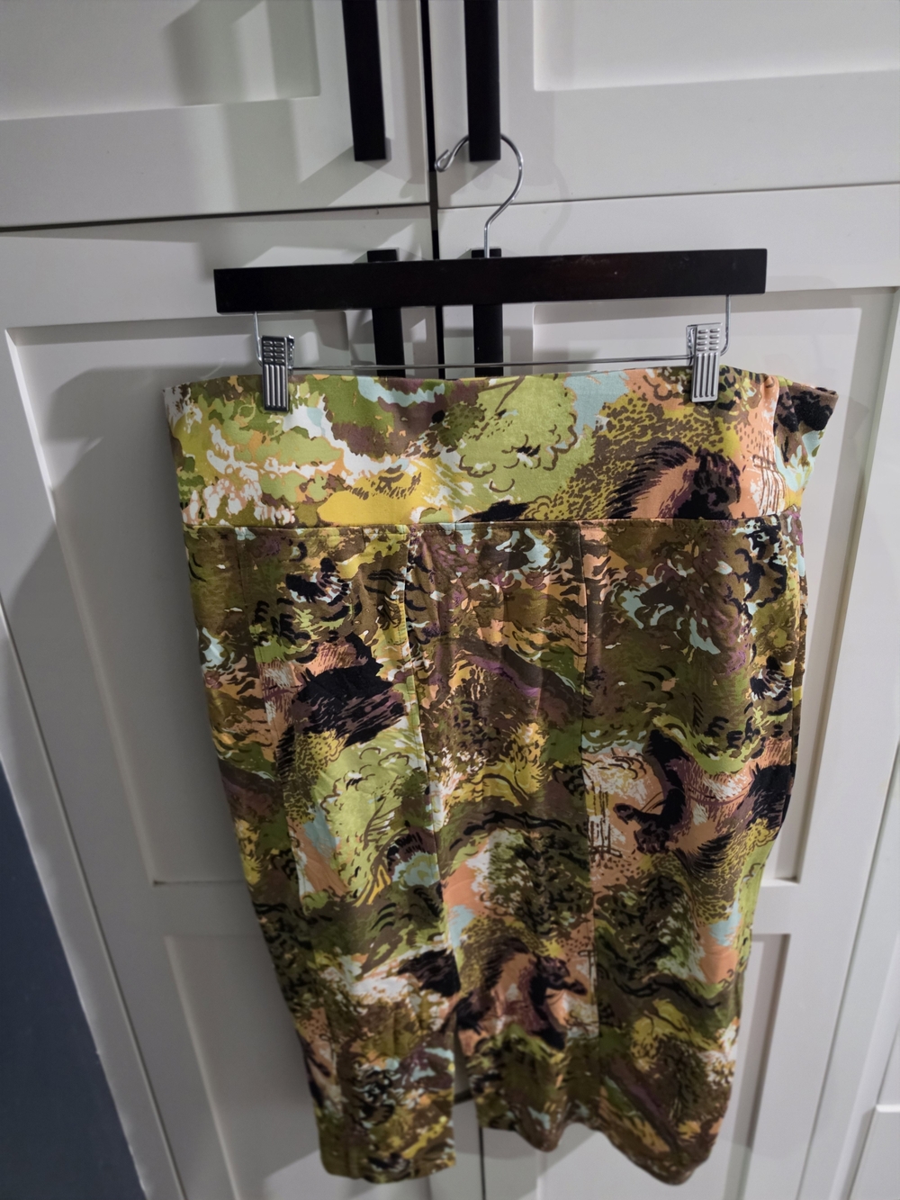Melissa McCarthy Olive Multi Printed Pencil Skirt